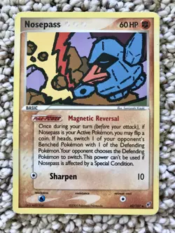 Nosepass 42/107 DEOXYS Pokemon Card Reverse Holo 030318 - LP - Image 2