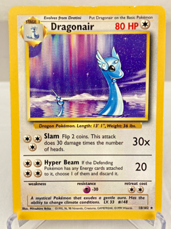 Dragonair 018/102 Base Set Rare WOTC Pokemon Card - Moderately Played - Image 1