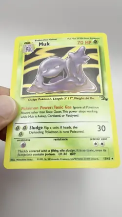 Muk 13/62 Fossil Holo Rare Card Unlimited Edition NM Condition - Image 2