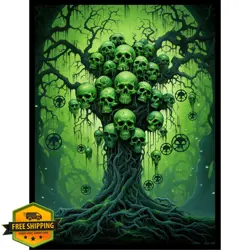 Realm Guard 100ct Matte TCG Card Sleeves, Tree of Dead Art Green Black - Image 1