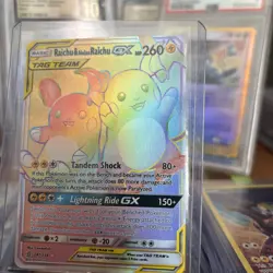 Rainbow Raichu Alolan Raichu GX Holo Card 241/236 Secret Rare, Sm-Unified Minds - Image 2
