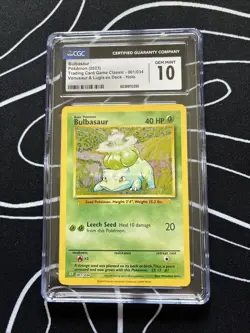 Bulbasaur 001/034 Trading Card Game Classic Holo CGC Grade 10 - Image 1
