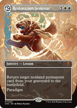 MTG Magic 1x Restoration Seminar BORDERLESS FOIL (M/NM) Secrets of Strixhaven - Image 1