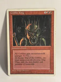 1995 vintage Goblin King Fourth Edition played Magic the Gathering original - Image 1