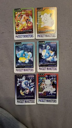 Set Of 6 Bandai Carddass Pokemon Japanese Pocket Monsters Cards Mint/near Mint - Image 1
