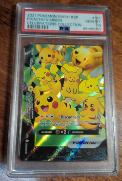 PSA 10 Pikachu V-Union 141 Black Star Promo Celebrations Collection Pokemon Card - Image 1
