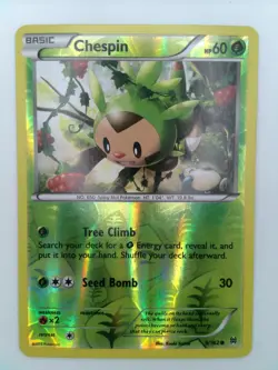 Chespin 9/162 Common BREAKthrough Pokemon Reverse Holo Lightly Played - Image 1