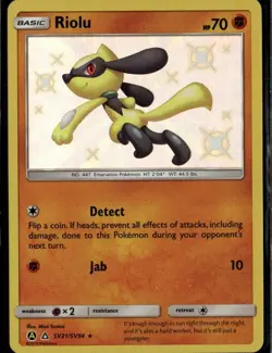 Riolu Shiny Holo Rare Hidden Fates: Shiny Vault SV21/SV94 Fighting Holo Pokemon - Image 1