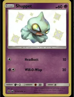 Shuppet Shiny Holo Rare Hidden Fates: Shiny Vault SV16/SV94 Psychic Holo Pokemon - Image 1