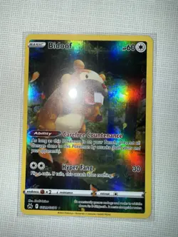 Pokemon TCG Bidoof Crown Zenith: Galarian Gallery Holo Card GG29/GG70 - Image 1