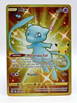 Mew 025/025 - Celebrations 25th Anniversary Gold Full Art Pokemon - LP - Image 1