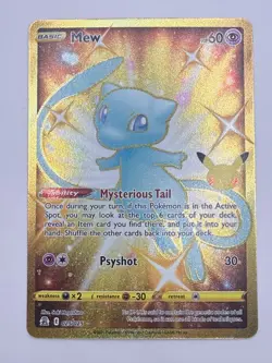 Mew 025/025 - Celebrations 25th Anniversary Gold Full Art Pokemon - LP - Image 2