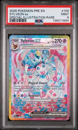 2025 POKEMON PRE EN-PRISMATIC EVOLUTIONS #156 SYLVEON EX PSA 9 - Image 1