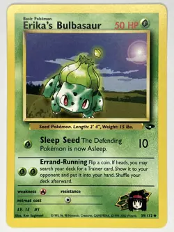 Erika's Bulbasaur NM 39/132 Unlimited Gym Challenge Pokemon TCG Regular - Image 1