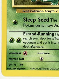 Erika's Bulbasaur NM 39/132 Unlimited Gym Challenge Pokemon TCG Regular - Image 5