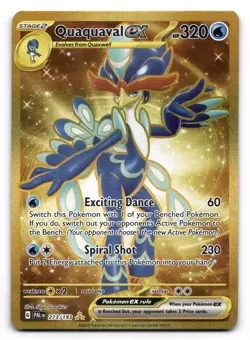 Quaquaval ex NM GOLD 273/193 Sv02: Paldea Evolved Pokemon TCG Holo - Image 1