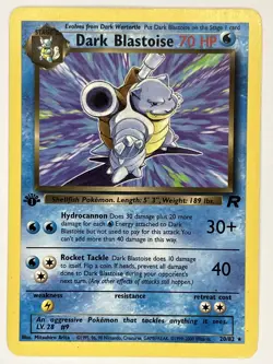 Dark Blastoise LP 20/82 1st Edition Team Rocket Pokemon TCG Regular - Image 1