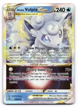 Alolan Vulpix VSTAR NM 034/195 Holo Silver Tempest Pokemon Holo VSTAR Rare - Image 1