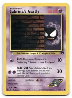 Sabrina's Gastly MP 96/132 Unlimited Gym Challenge Pokemon TCG Regular - Image 1