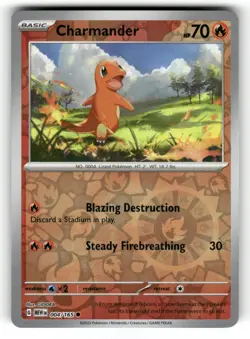 Charmander NM 004/165 Reverse Holo 151 Pokemon Common - Image 1