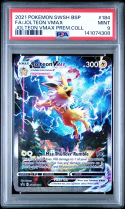 2021 POKEMON SWSH BLACK STAR PROMO #184 FULL ART/JOLTEON VMAX PSA 9 - Image 1