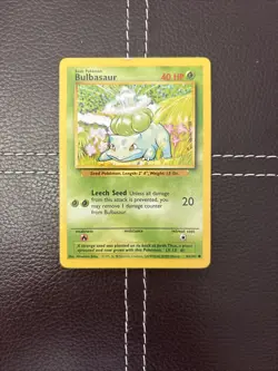 Pokemon TCG - Bulbasaur - 44/102 - Unlimited Base Set - LP Common (1999) - Image 1