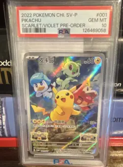 Pokemon Sv-P Promotional Pikachu 001/SV-P Holo Promo PSA 10 Chinese - Image 1