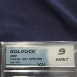 Pokemon TCG Golduck Fossil 1st Edition Stage 1 CAG Mint 9 Regular English 35/62 - Image 2