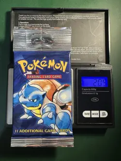 1999 Pokemon Base Set Unlimited Long Crimp LIGHT Booster Pack - Blastoise Art - Image 1
