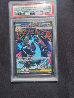 2025 POKEMON MEP EN-ME BLACK STAR PROMO #023 MEGA CHARIZARD X EX PSA 10 - Image 1
