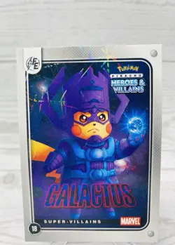 Pikachu as Galactus #18 Lazer Holo Marvel Heroes & Villains Non-Pokemon Fan Art - Image 1