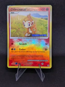 2007 Pokemon Diamond and Pearl Stamped Chimchar Reverse Holo 76/130 Card - Image 1