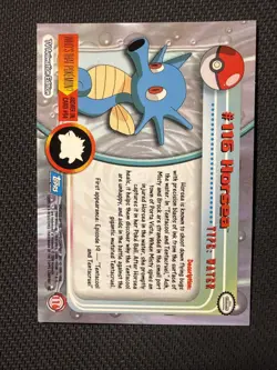 HORSEA #116 - Topps Blue Logo - 1st TV Animation - NON-HOLO POKEMON CARD - LP - Image 2