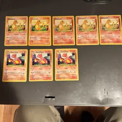 Pokemon 1999 Base Set Charmeleon #24/102 and Charmander #46/102. 8 Card Lot - Image 1