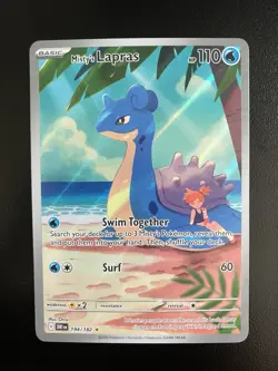 Pokemon TCG Card Misty's Lapras 194/182 Sv10: Destined Rivals Illustration Rare - Image 1