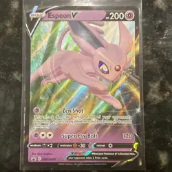 Pokemon TCG Espeon V SWSH201 Sword & Shield Black Star Promo Ultra Rare LP Card - Image 1