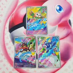 Rowlett 043 + Litten 044 + Popplio 045 - First Partner Pokemon Cards #L380 - Image 1
