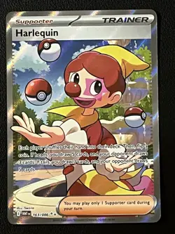 Harlequin #163 Full Art Holo Pokemon Sv11W: White Flare TCG - Image 1