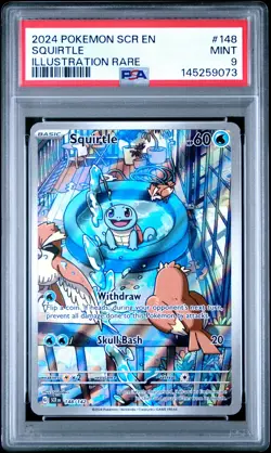 2024 POKEMON SCR EN-STELLAR CROWN ILLUSTRATION RARE #148 SQUIRTLE PSA 9 - Image 1
