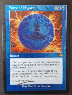 Magic The Gathering Force of Negation Old Frame Foil English Card Used - Image 1