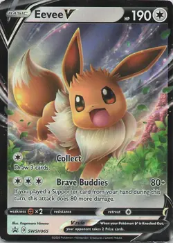Pokemon Eevee V SWSH: Sword & Shield Promo Holo SWSH065 HP190 TCG - Image 1