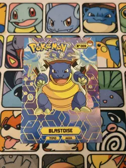Misprint Blastoise #9 Pokemon Kanto Holo Shift Topps Series Peru Error NM - Image 1