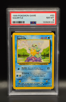 Squirtle 1999 Pokemon Unlimited Base Set #63 WOTC PSA 8 Newly Graded - Image 1