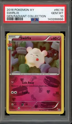 Pokemon Swirlix XY Generations Radiant Coll. #RC19 PSA 10 Gem Mint - Image 1