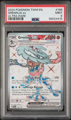 Greninja EX 2024 Pokemon Twilight Masquerade PSA 9 #198 - Image 1