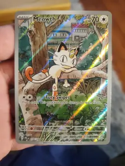 Pokemon TCG Meowth 106/094 Full Art Illustration Rare Holo Phantasmal Flame EN - Image 1