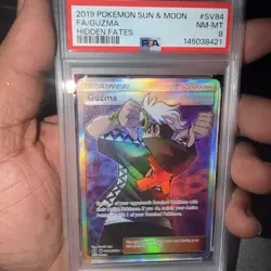 Pokemon Hidden Fates Guzma Full Art SV84/SV94 PSA 8 - Image 1