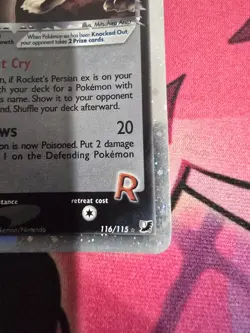 Pokemon TCG Rocket's Persian ex 116/115 Unseen Forces Secret Rare LP - Image 5