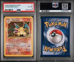 1999 Pokemon Base Set Charizard Rare Holo PSA 6 #4/102 - Image 3