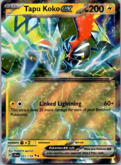 Tapu Koko ex 051/159 - SV09: Journey Together Pokemon TCG NM Holofoil - Image 1